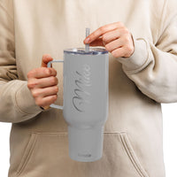 Custom Name Insulated - 40 oz Tumbler with Straw | Travel Hot Cold Cup
