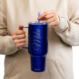 Custom Name Insulated - 40 oz Tumbler with Straw | Travel Hot Cold Cup