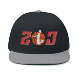 Flat-Brim Basketball Snapback – Mesh Back Hat