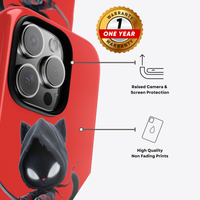 Ninja Cat Phone Case | Cute Cat Design | Phone Protector Gift | Red Ninja Cat Cover