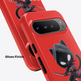 Ninja Cat Phone Case | Cute Cat Design | Phone Protector Gift | Red Ninja Cat Cover